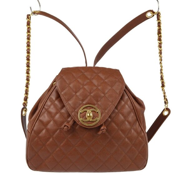 Chanel Brown Calfskin Backpack XX40571 - Picture 1 of 9